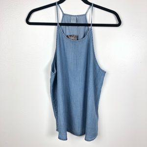 Denim Halter Tank Top